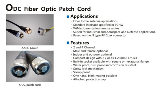 LC/UPC ODC 마개/소켓을 가진 싱글모드 4개의 핵심 옥외 광섬유 접속 코드 케이블