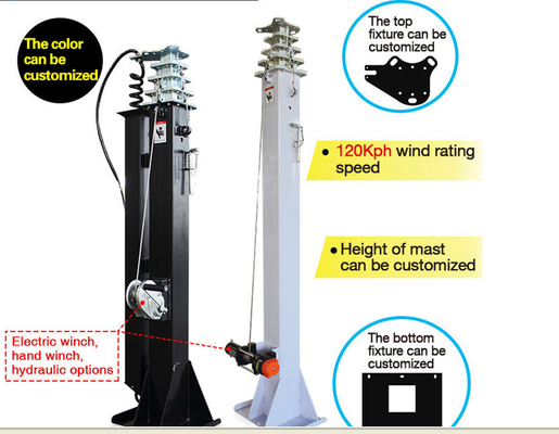 휴대용 LED 태양광 조명 타워 태양광 하이브리드 시스템 트레일러 모바일 에너지 차량