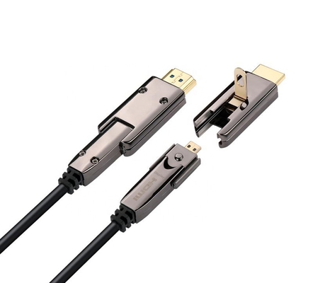 섬유 케이블 HDMI는 3D 4K@60Hz YUV 4:4:4 가득 찬 18Gbps를 극소 HDMI와 연결기 최고 300M으로 지원합니다