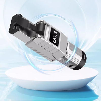 구리 은색 편조 Cat8 이더넷 케이블 CAT8 SFTP RJ45 네트워크 패치 오디오 케이블