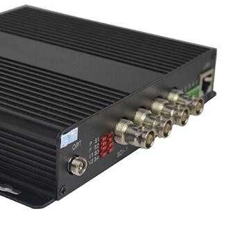 4 Ethenet &amp; Bidi RS485를 가진 항구 HD-SDI 섬유 전송기